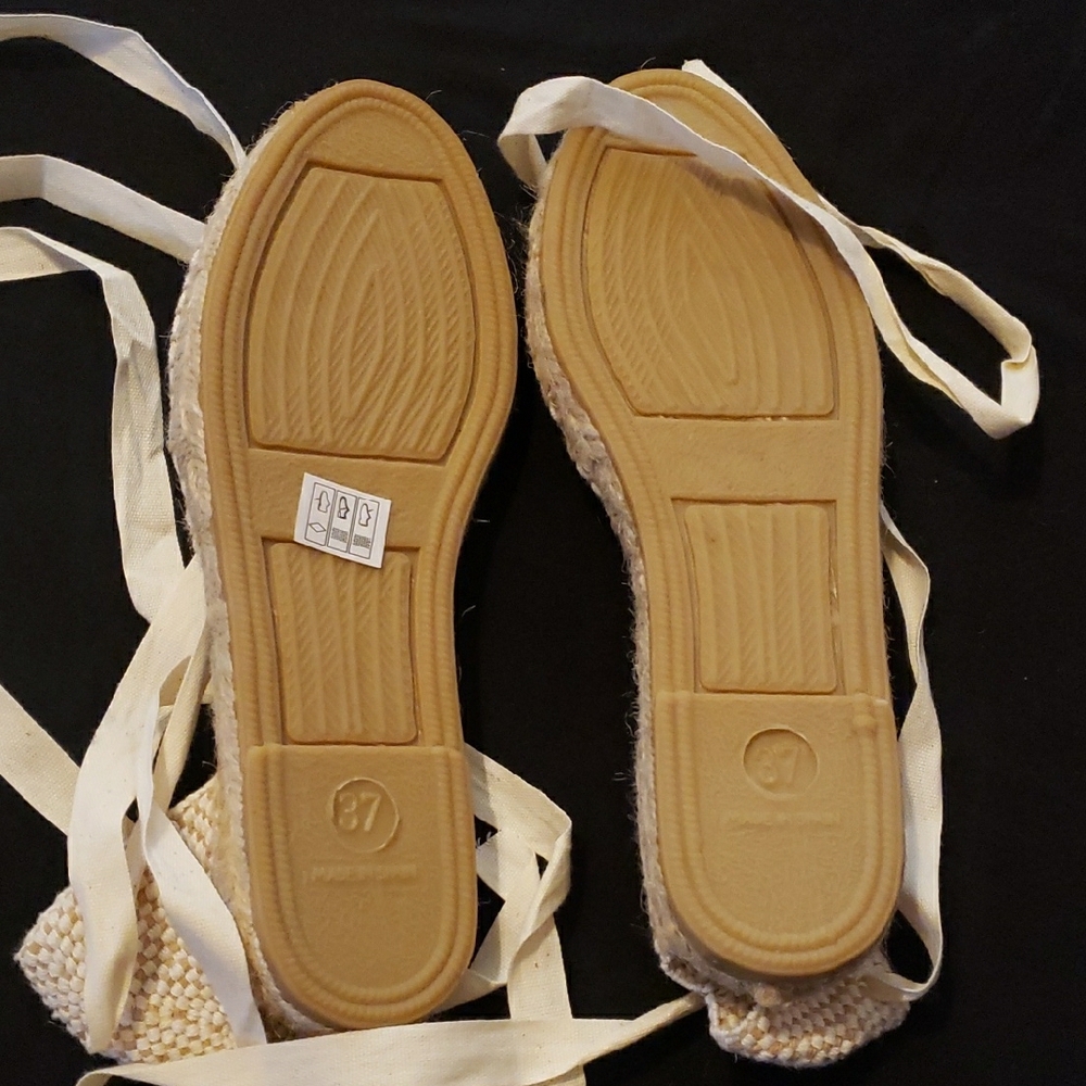 DIEGOS Women's Cream Espadrilles Handmade Spain Size 37 ,NEW no Tag. - Picture 3 of 4